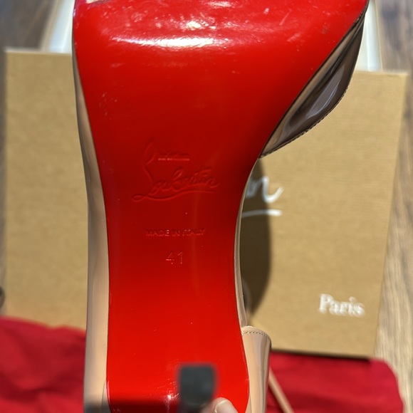 Christian Louboutin Iriza 100 Nude Patent 41 WORN TWICE! - Picture 4 of 8